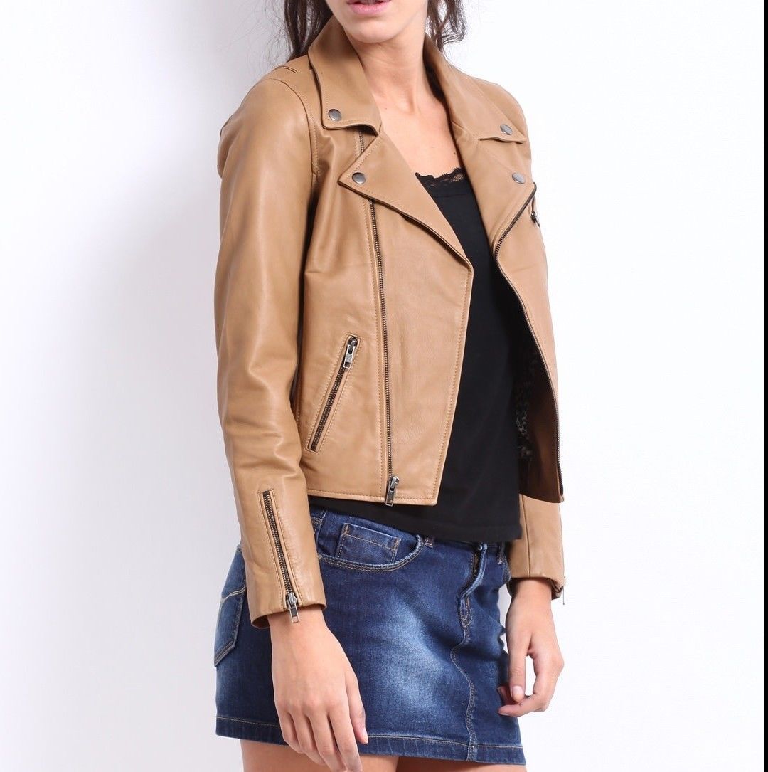 Lambskin Leather Biker Jacket