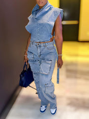 Blueberry Denim Pants